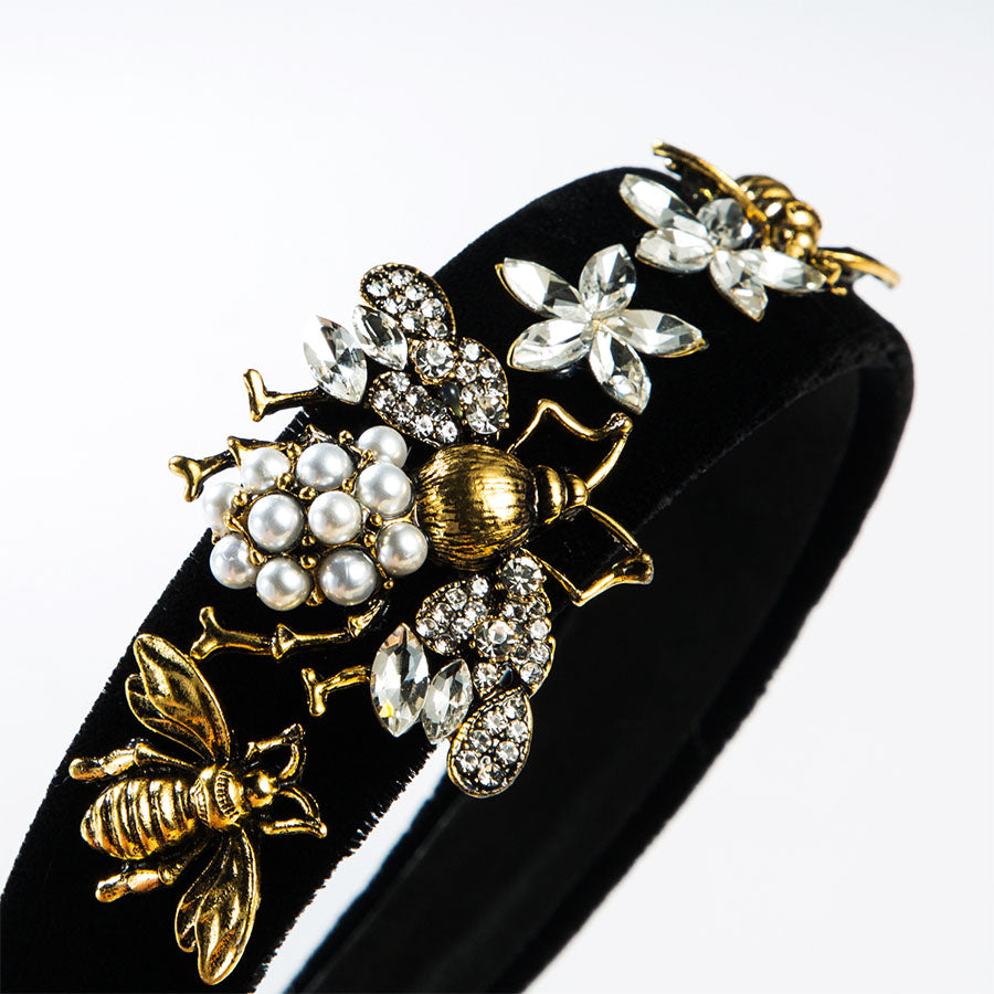 Baroque Rhinestone Bee Headband | Consonak