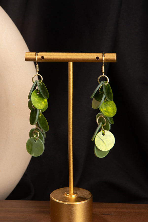 Resort Style Colorful Round Shell Tassel Earrings-consonak