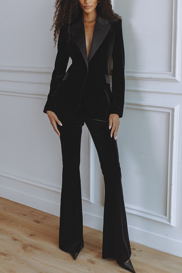 Delicate Daze Velvet High Rise Elastic Waist Flare Pants | Consonak