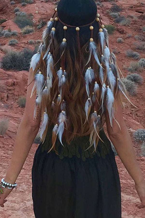 Bohemian Peacock Feather Headband | Consonak