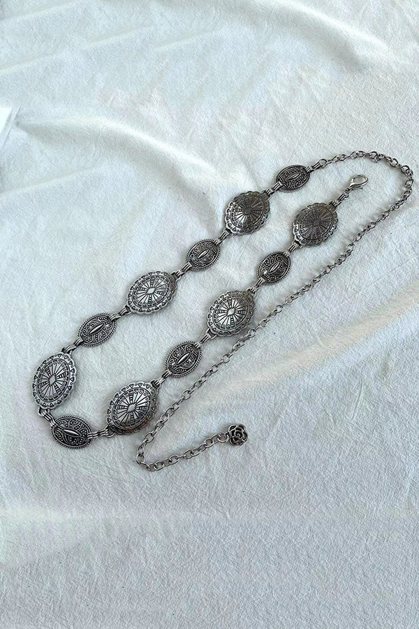 Retro Metal Carved Geometric Waist Chain | Consonak