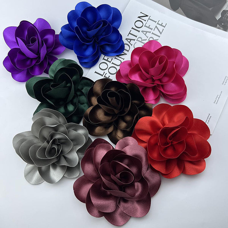 Satin Fabric Flower All-match Brooch-consonak