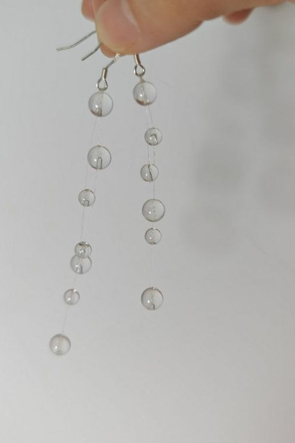 Clear Crystal Dewdrop Earrings-Consonak