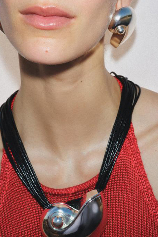 Fashionable Marine Style Shiny Conch Pendant Necklace and Earrings-consonak