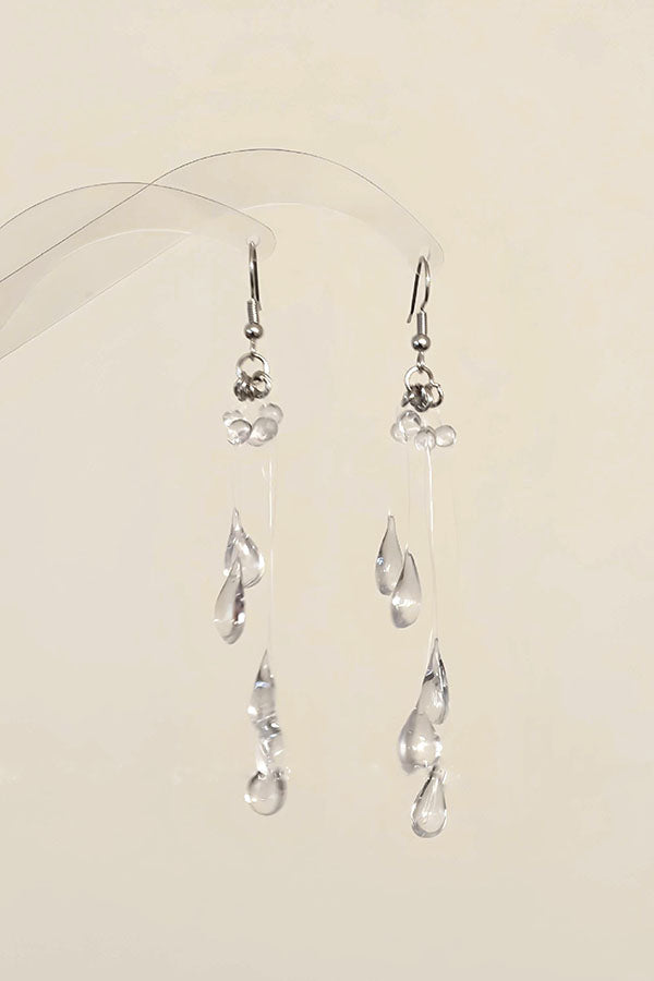 Clear Crystal Dewdrop Earrings-Consonak