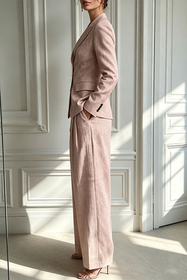 Minimalist Chic Tailored Blazer & Pleated Pant Suit-Consonak