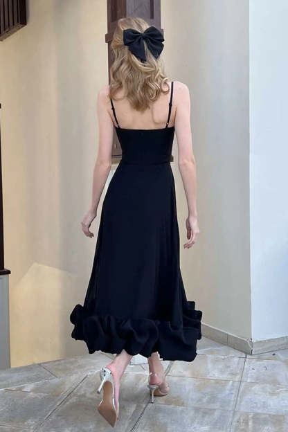 Ladies' camisole waist cinching charm multi-color banquet party MIDI skirt-consonak