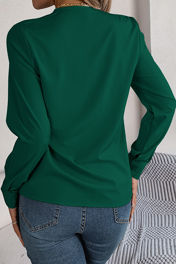 Elegant Layered V-neck Long-sleeved Casual Shirt | Consonak