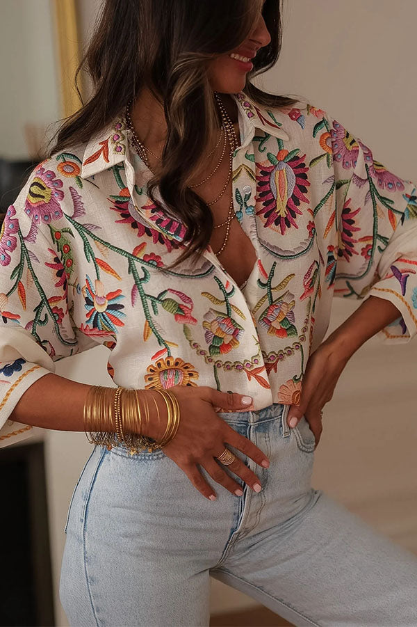 Wanderlust Floral Print Casual Shirt-Consonak