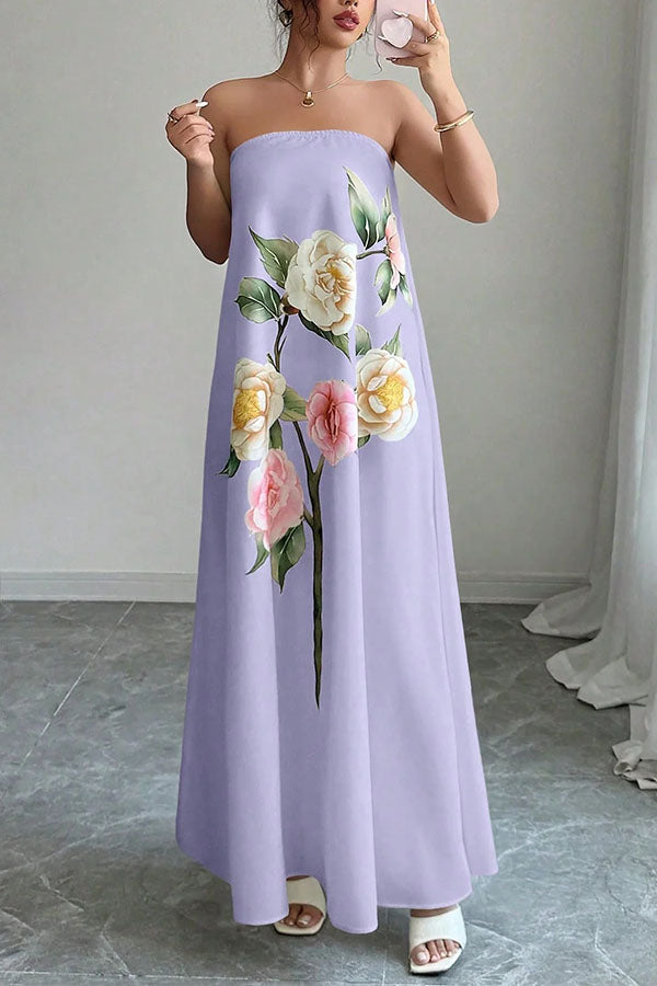 Florence Romantic Floral Tube Dress-Consonak