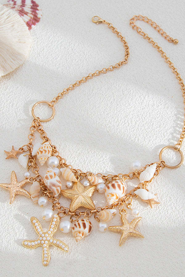 Bohemian Beach Shell Alloy Necklace-consonak