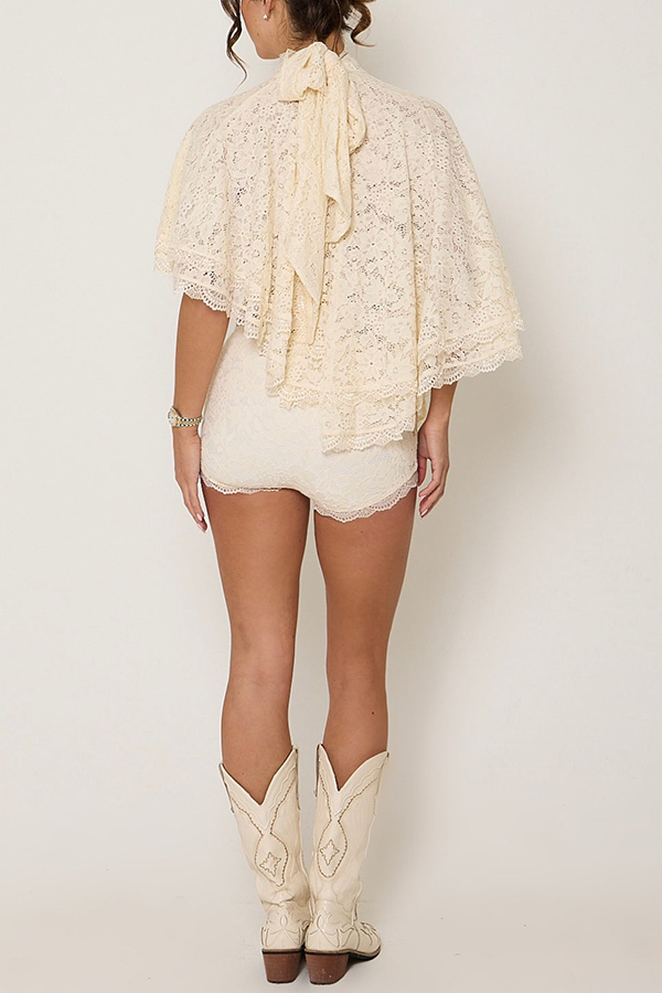 Carmen Lace Mid Rise Side Zipper Mini Shorts