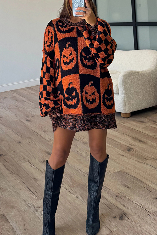 Halloween Casual Loose Crew Neck Sweater | Consonak