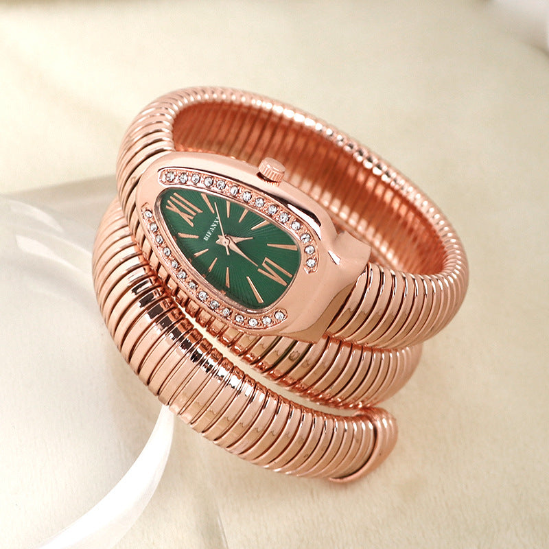 Fashionable Quartz Snake Bracelet Watch-consonak