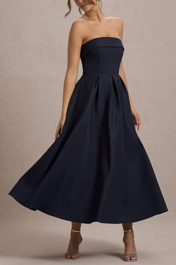 Celine Strapless Midi Dress-Consonak