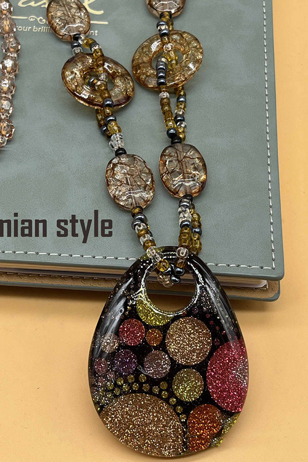 Leopard Print Long Geometric Accessories Necklace | Consonak