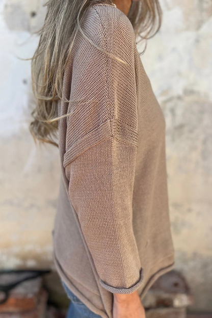 Autumn and Winter Knit V-neck Long Sleeve Pocket Casual Sweater-consonak