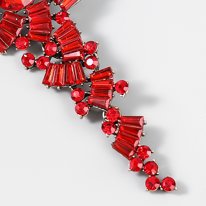 Retro Alloy Acrylic Flower Long Earrings-consonak