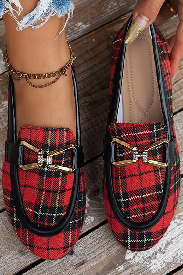 Casual Summer Canvas Flats with Metal Buckle-Consonak