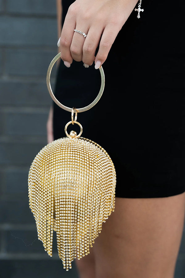 Fashionable Tassel Diamond Ball Evening Handbag-consonak