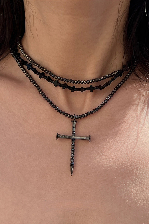 Fashionable Time Dial Metal Necklace-consonak