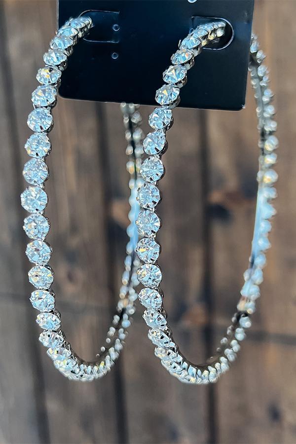 Acrylic Fancy Color Diamond Big Circle Diamond Earrings | Consonak