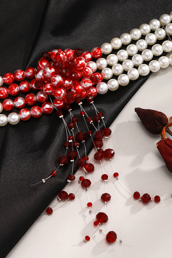 Gothic Blood Drop Tassel Halloween Personalized Necklace-consonak