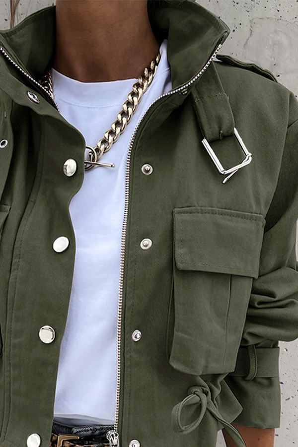 Unique Stylish Printed Casual Pocket Statement Jacket-consonak