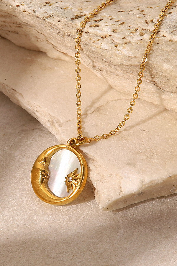 Vintage Stainless Steel Zircon Love Pendant-consonak