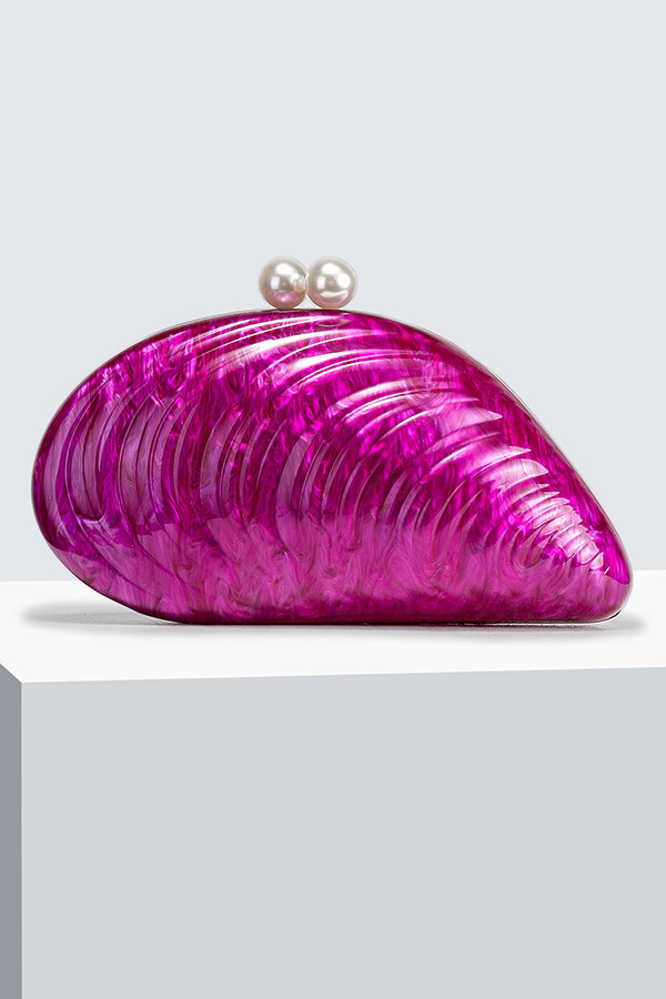 Elegant Shaped Shell Acrylic Evening Clutch-consonak