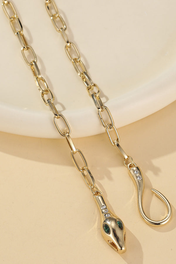 Vintage Metal Diamond Ouroboros Necklace | Consonak