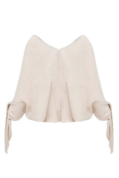 Joyful Bond Linen Blend V-neck Knotted Cuff Half Sleeve Loose Top-consonak