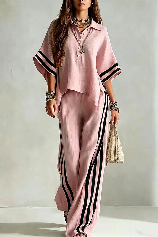 Striped Side-Panel Two-Piece Sets-Consonak