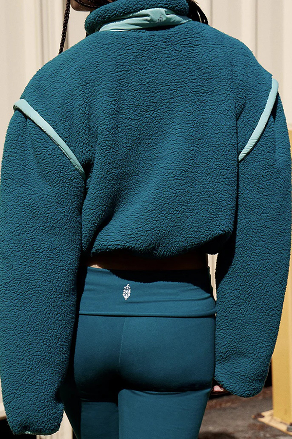 Stylish Patchwork Stand Collar Sherpa Zipper Jacket-consonak