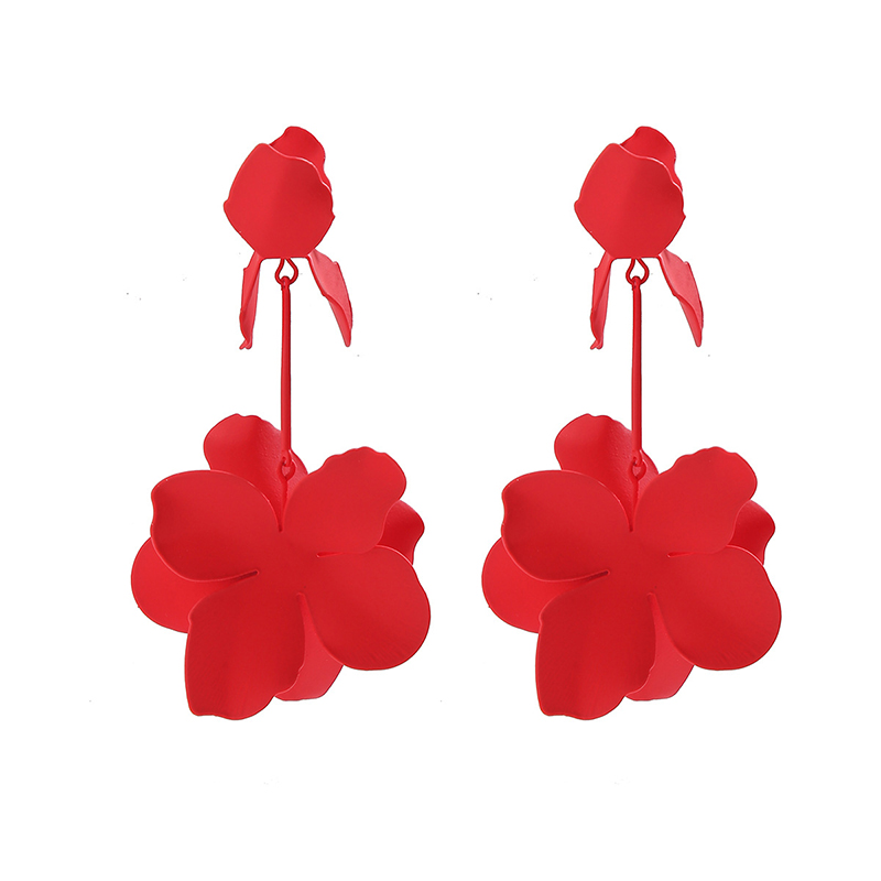 Dopamine Flower Retro Fashion Metal Stud Earrings-consonak