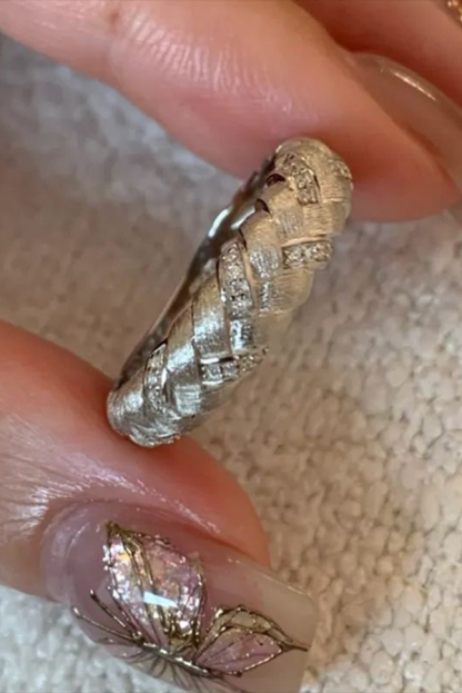 Fashionable French Braided Delicate Ring-consonak