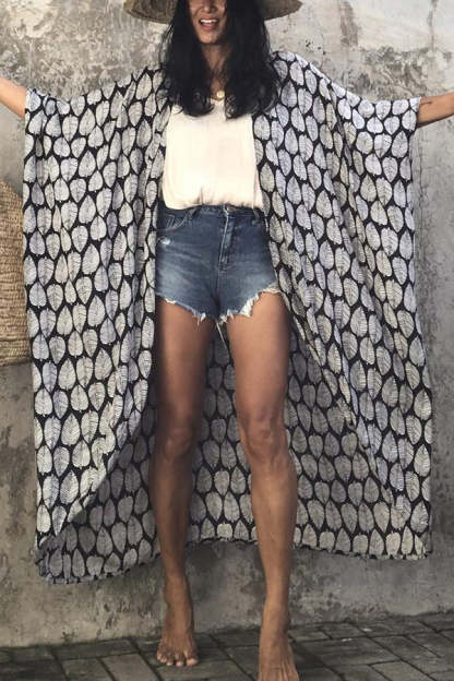 Hidden Island Boho Printed Kimono Beach Cover-up-consonak