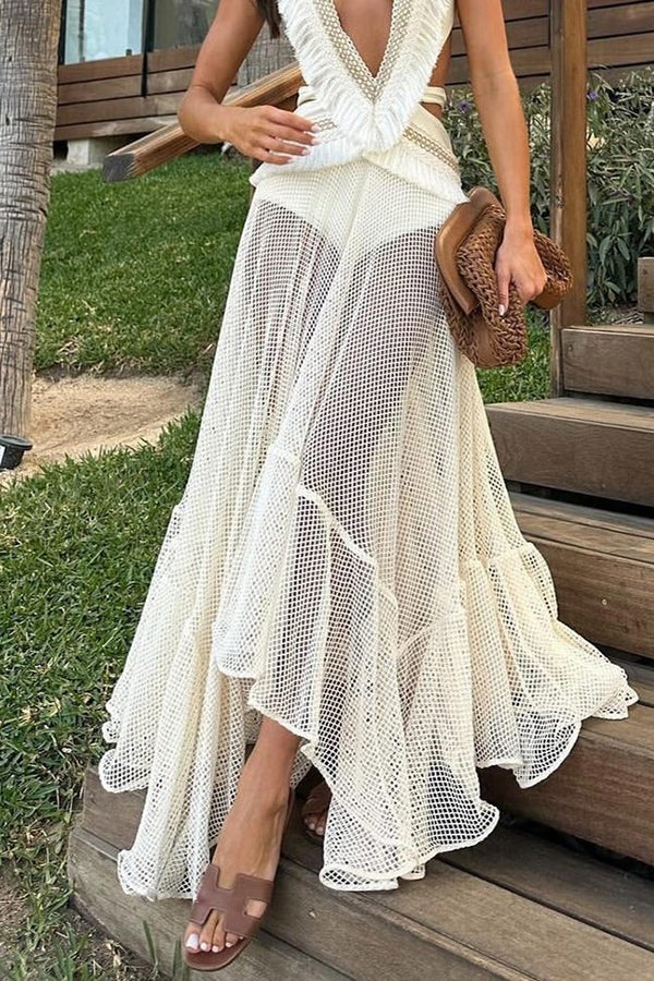 Sexy See-through Mesh Lace Resort Beach Skirt | Consonak