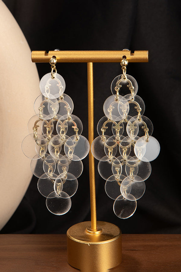 Resort Style Colorful Round Shell Tassel Earrings-consonak