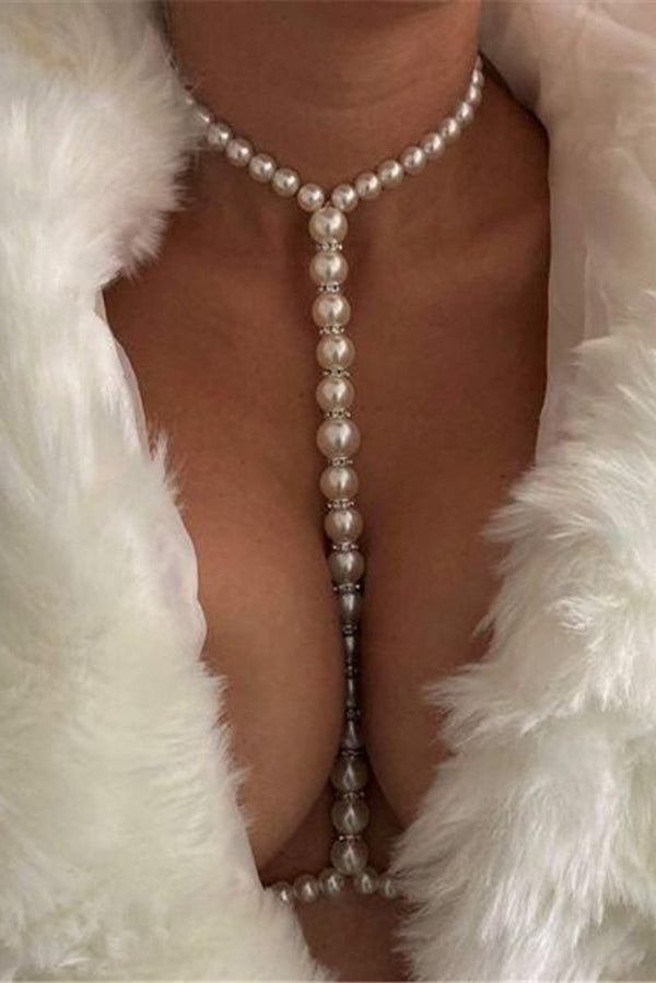 Simple Pearl Beaded Body Necklace | Consonak