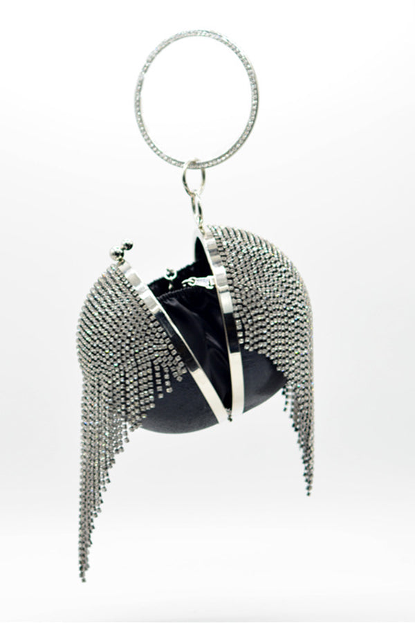 Fashionable Tassel Diamond Ball Evening Handbag-consonak