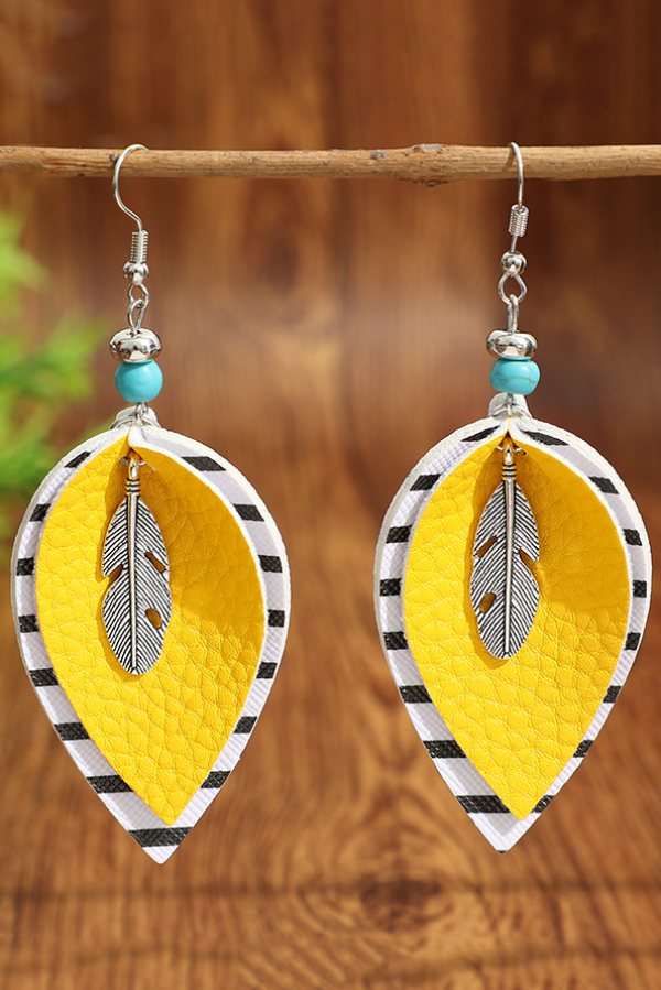 Bohemian Style Color-blocked Striped Earrings