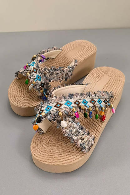 Bohemian Ethnic Style Tassel Beach Shoes-consonak