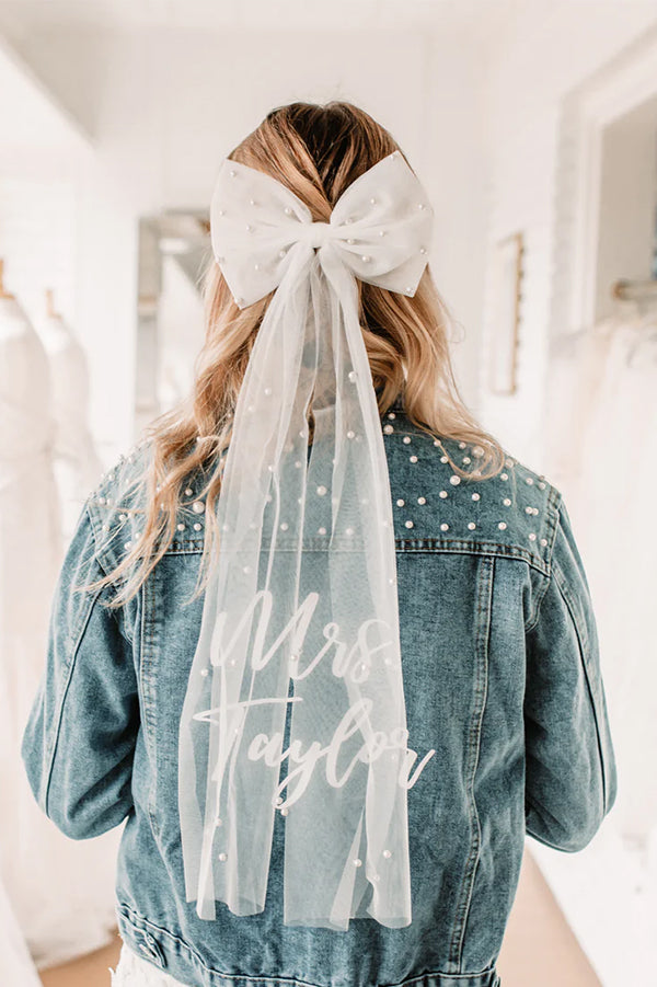 Mesh Ribbon Pearl Bow Hairpin-consonak