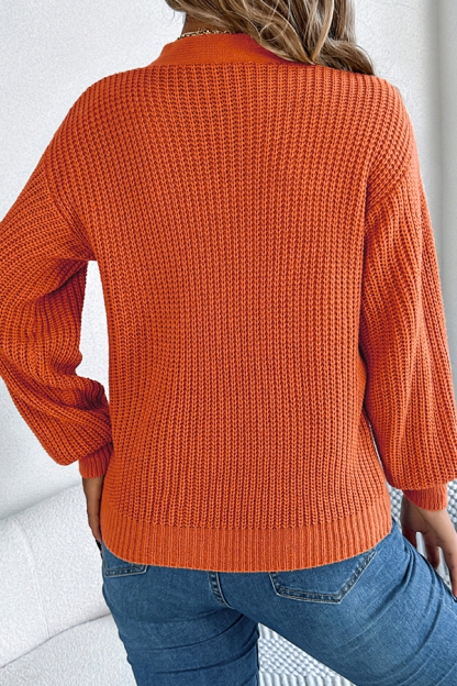 Casual Hollow V-neck Long-sleeved Knitted Sweater-consonak