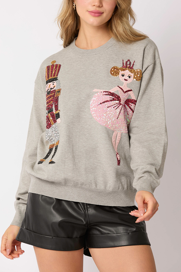 Christmas Soldier Sequined Fashion Casual Sweatshirt-consonak