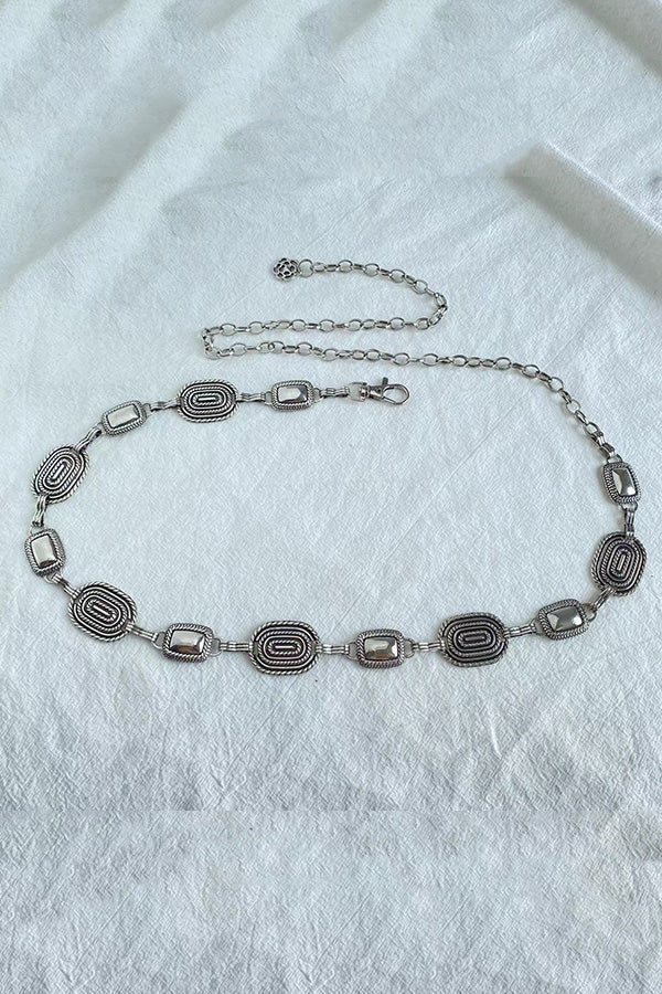 Retro Metal Carved Geometric Waist Chain | Consonak