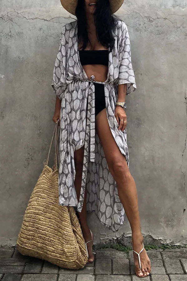 Hidden Island Boho Printed Kimono Beach Cover-up-consonak