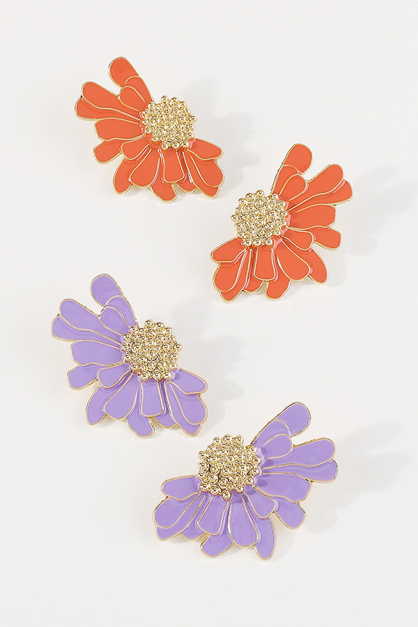 Retro Alloy Floral Pattern Earrings-consonak