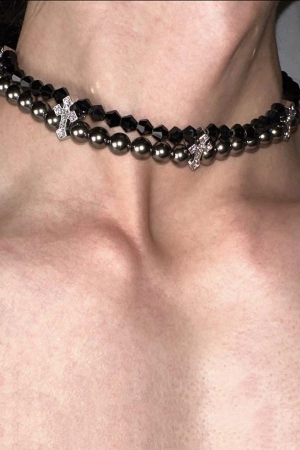 Fashionable Iris Elegant Silver Pearl Necklace-consonak